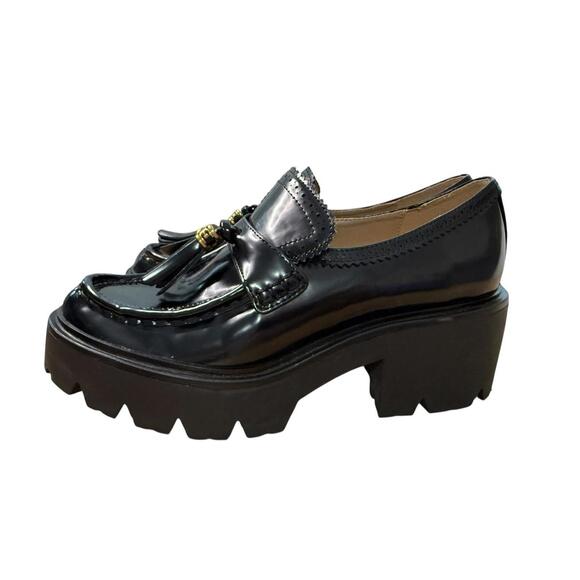 Sam Edelman Women's Meela Platform Tassel Loafer Size 7.5 Black Preppy Dressy - Picture 1 of 5